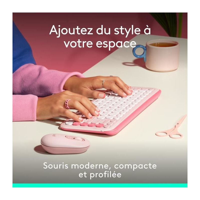 Mouse - Wireless - Logitech - Pop Mouse - Pink