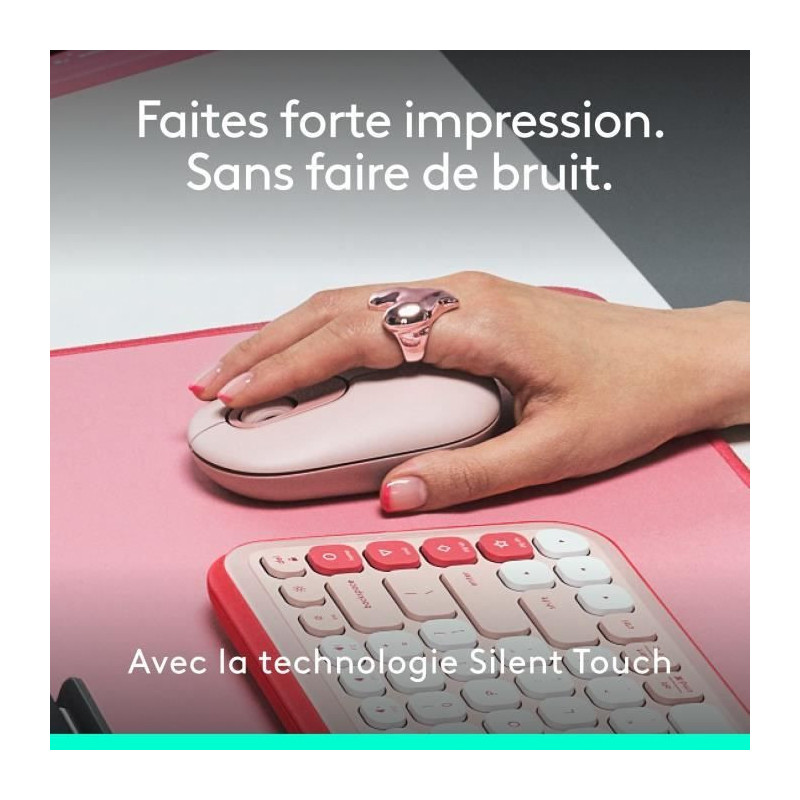Mouse - Wireless - Logitech - Pop Mouse - Pink