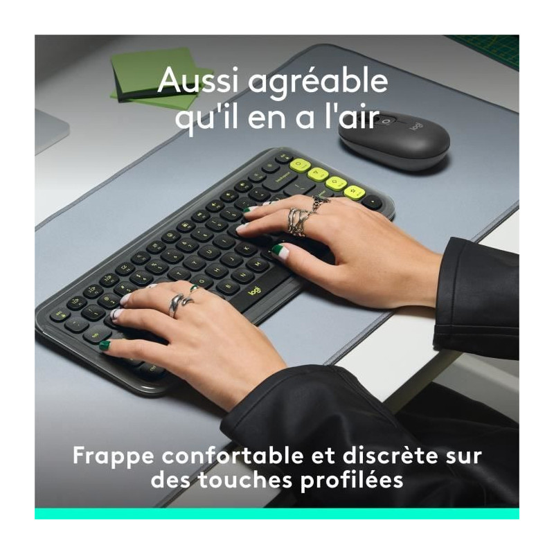 Keyboard - Wireless - Logitech - Pop Icon Keys - AZERTY - Graphite