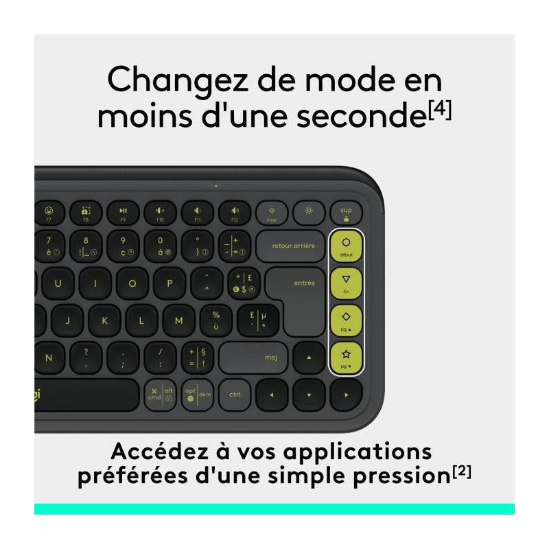 Keyboard - Wireless - Logitech - Pop Icon Keys - AZERTY - Graphite