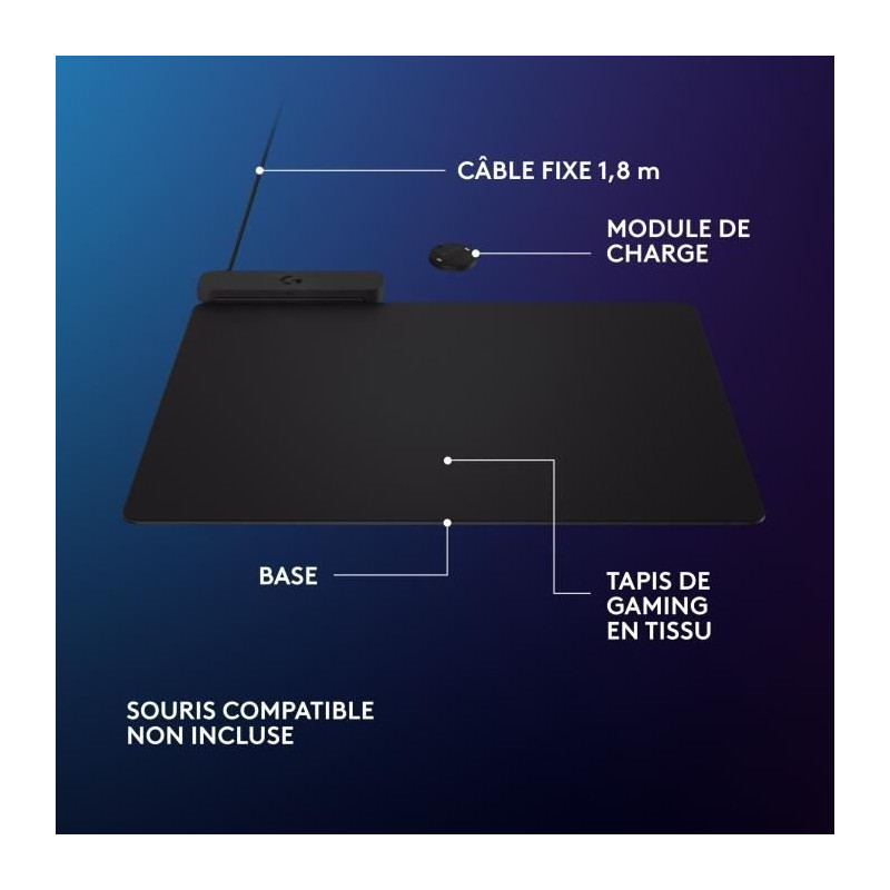 Mouse Pad - Wireless Charging System - Logitech G - Powerplay 2 - Blac