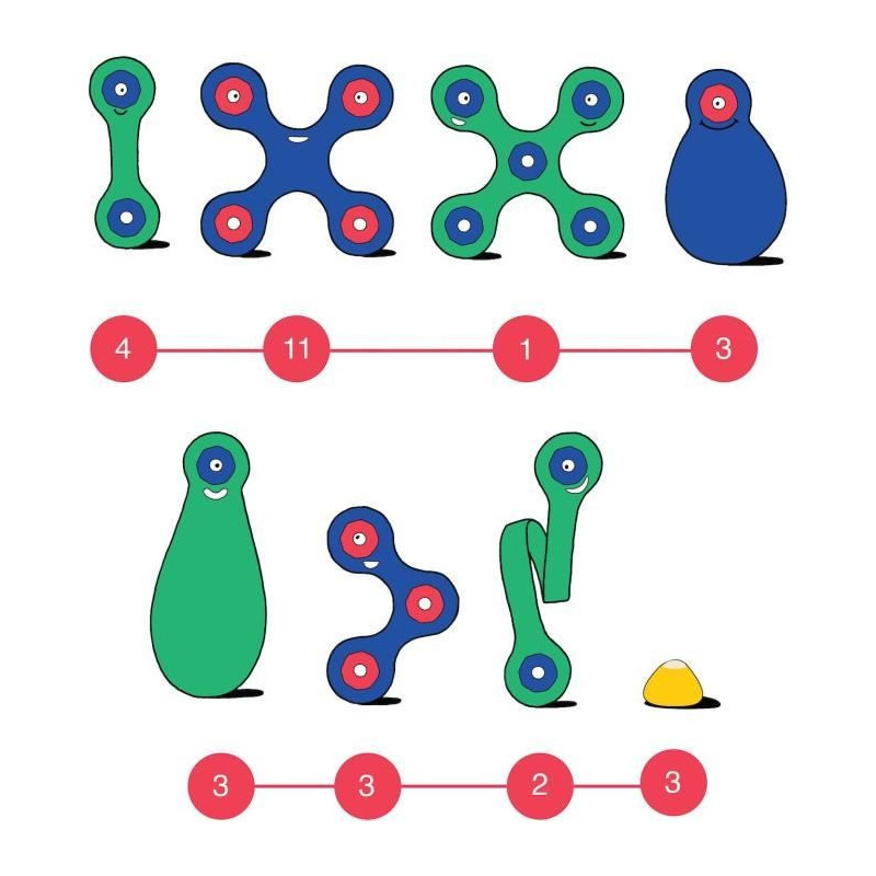 Magnetic Construction Set - GIPSY TOYS - Crew Pack CLIXO - 30 pieces -