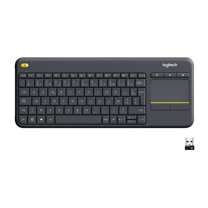 LOGITECH K400 Plus Multimedia TV Keyboard - AZERTY - Wireless - Touchp