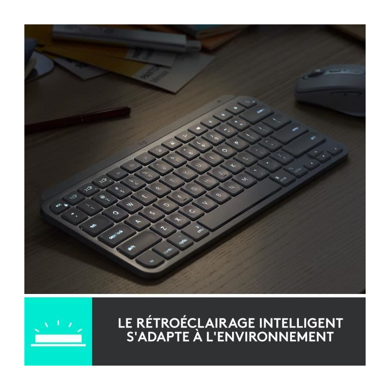 Logitech Wireless Keyboard - MX Keys Mini - GRAPHITE - Compact, Blueto
