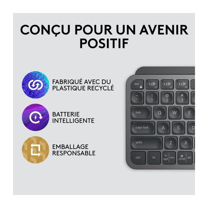 Logitech Wireless Keyboard - MX Keys Mini - GRAPHITE - Compact, Blueto