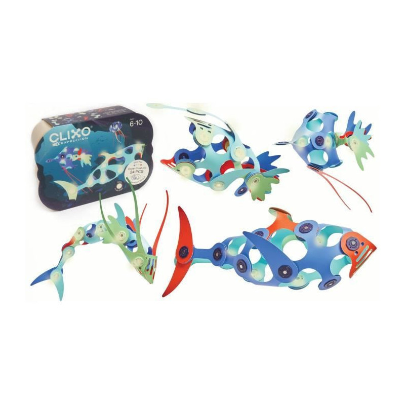 Magnetic Construction Toy - GIPSY TOYS - OCEAN CREATURES - 24 pieces -