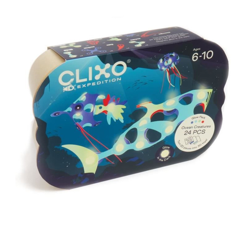 Magnetic Construction Toy - GIPSY TOYS - OCEAN CREATURES - 24 pieces -