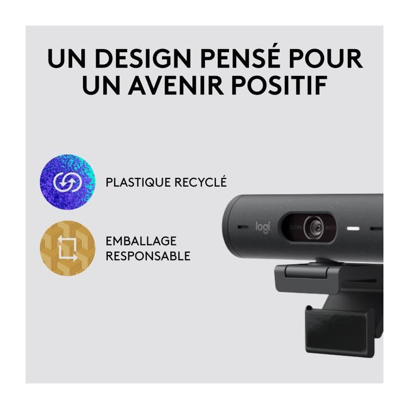 Logitech - Brio 500 HD webcam with Auto Expo - Graphite