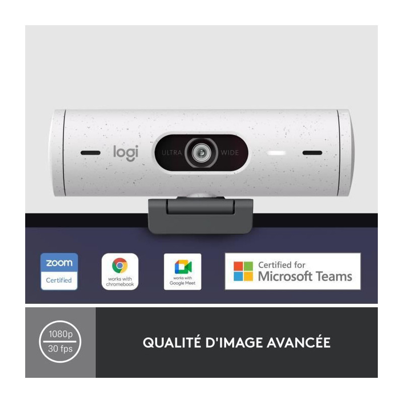 Logitech - Brio 500 webcam HD with Auto - White Expo