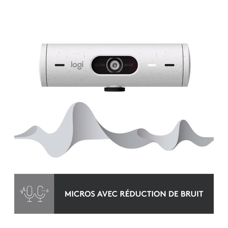 Logitech - Brio 500 webcam HD with Auto - White Expo