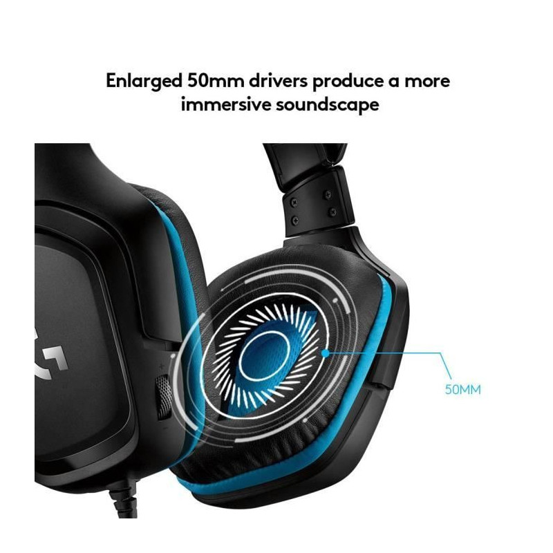LOGITECH G432 Wired Gaming Headset with 7.1 surround sound