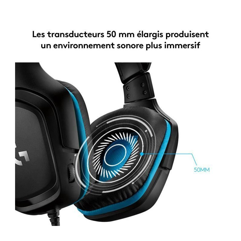 LOGITECH G432 Wired Gaming Headset with 7.1 surround sound