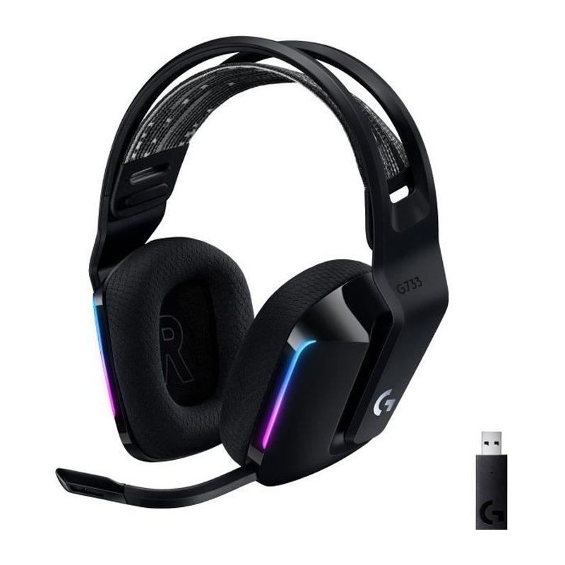 Gaming Headphones - Wireless - LOGITECH G - G733 LIGHTSPEED - Black
