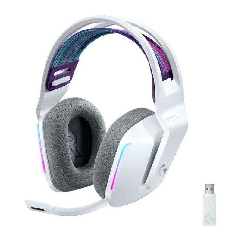 Gaming Headphones - Wireless - LOGITECH G - G733 LIGHTSPEED - White