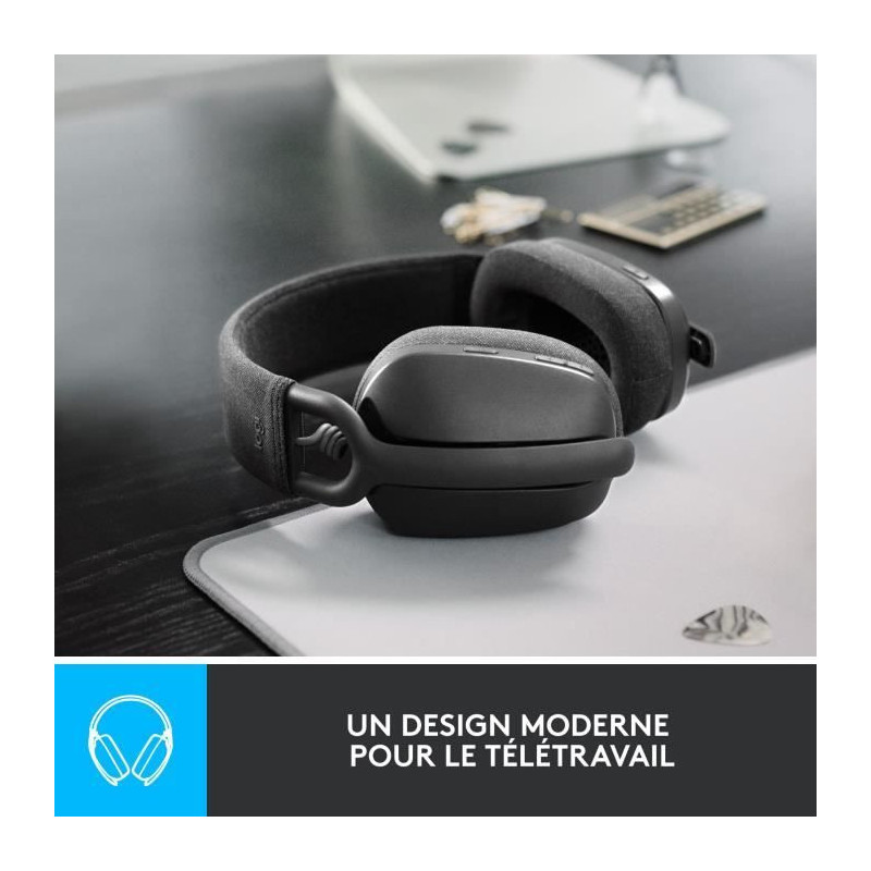 Logitech - Lightweight Wireless Listening Helmet with background micro