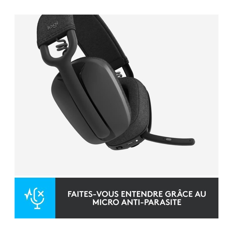 Logitech - Lightweight Wireless Listening Helmet with background micro