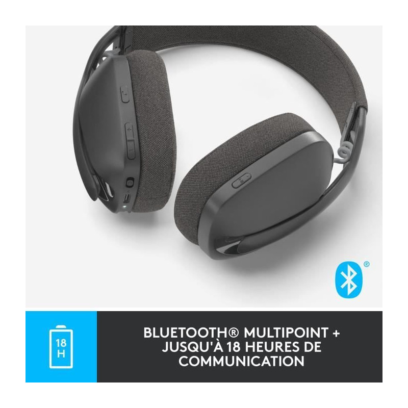 Logitech - Lightweight Wireless Listening Helmet with background micro