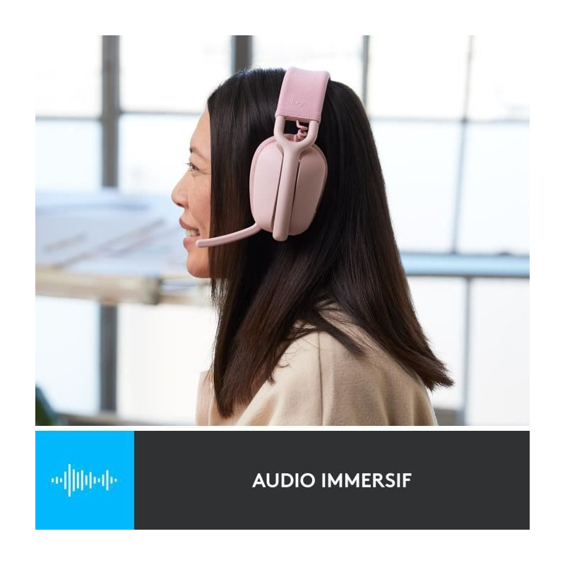 Logitech - Lightweight Wireless Listening Helmet with background micro