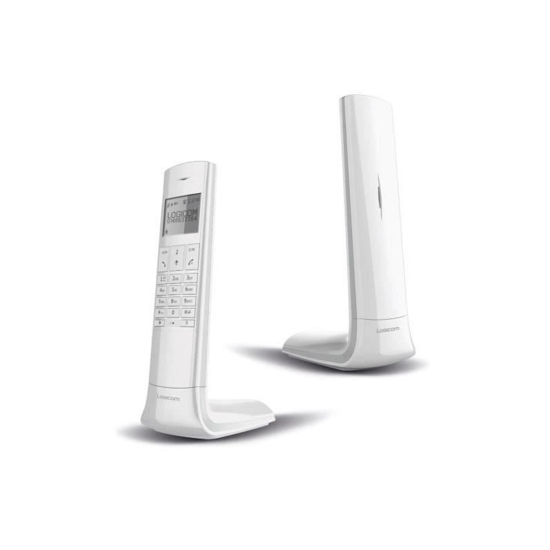 Logicom Luxia 150 Solo Cordless Telephone Answering Machine White Gray