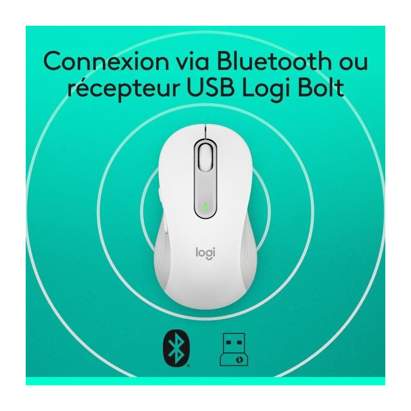 Logitech Signature M650 Wireless Mouse - Silent, Bluetooth, Programmab