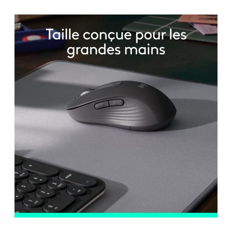 Logitech Signature M650 L Wireless Mouse - Quiet Large Size, Bluetooth