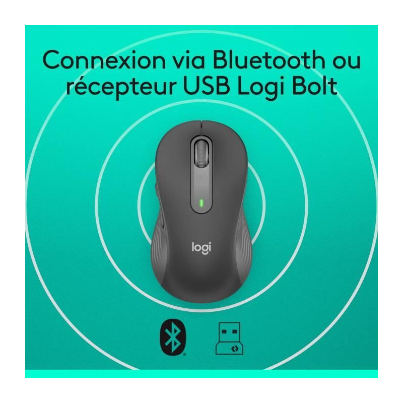 Logitech Signature M650 L Wireless Mouse - Quiet Large Size, Bluetooth