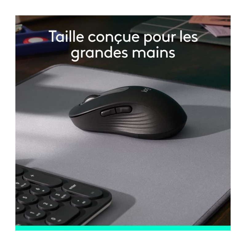 Logitech Signature M650 L Wireless Mouse - Quiet Large Size, Bluetooth