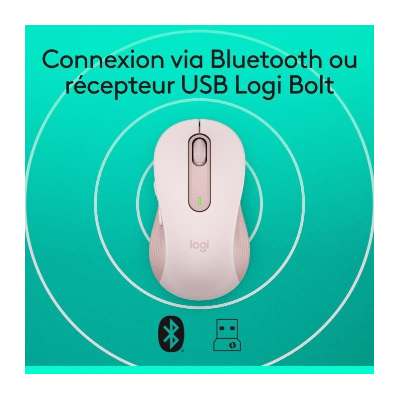 Logitech Signature M650 L Wireless Mouse - Quiet Large Size, Bluetooth