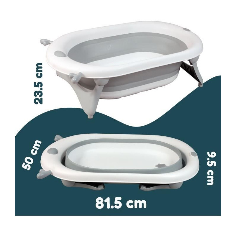 Folding bathtub - 23x80x49 cm - Grey white - LOOPING