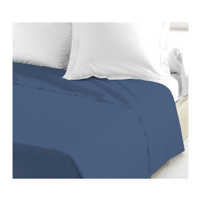 LOVELY HOME Flat sheet - 240 x 300 cm - 100% cotton - Blue