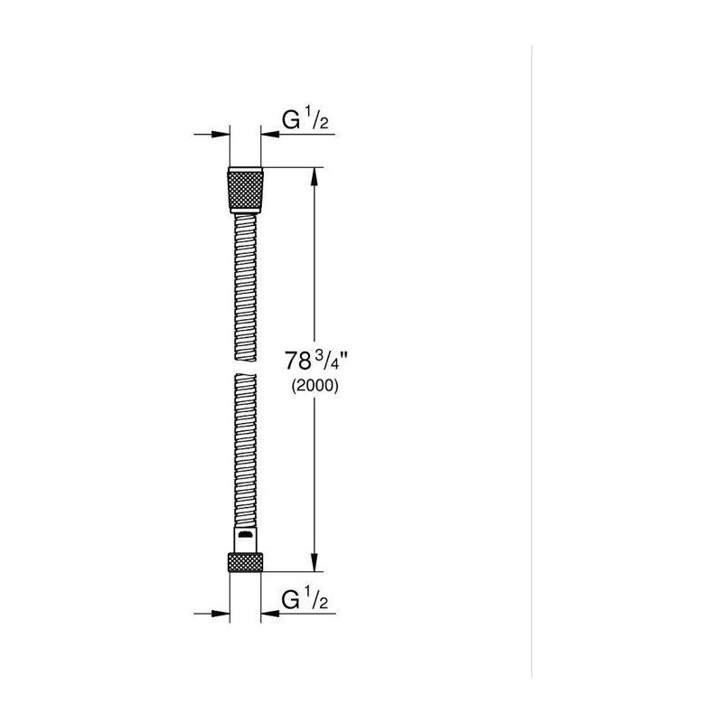Shower hose - GROHE - VitalioFlex Metal - 2 m - Chrome - Kink-resistan