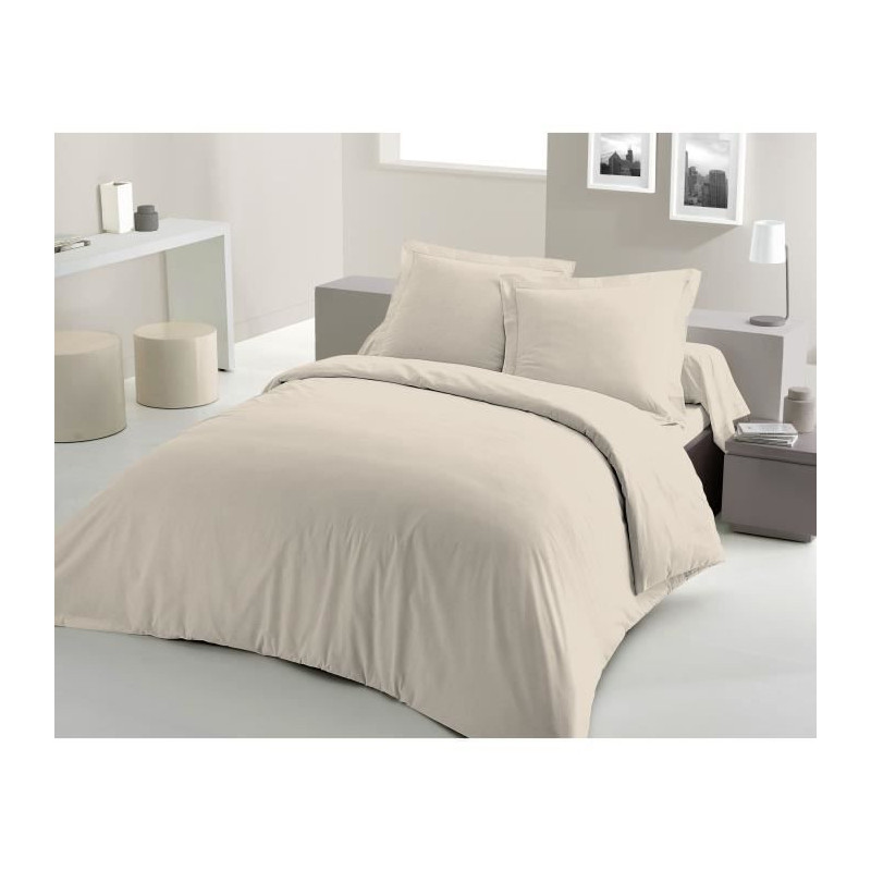 LOVELY HOME DUVET SET - 220x240 cm - 100% COTTON - CREAM BEIGE