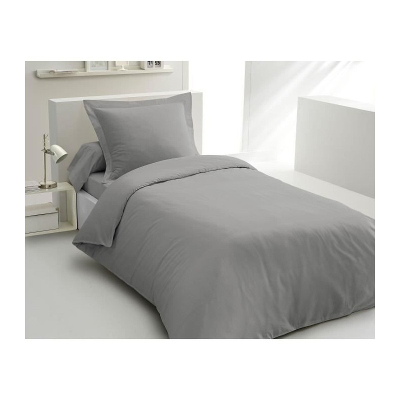 LOVELY HOME DUVET SET - 140x200 cm - 100% COTTON - LIGHT GRAY