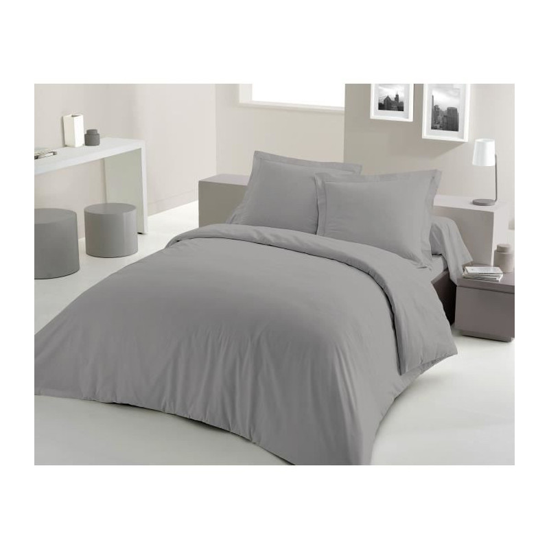 LOVELY HOME DUVET SET - 240x260 cm - 100% COTTON - LIGHT GRAY