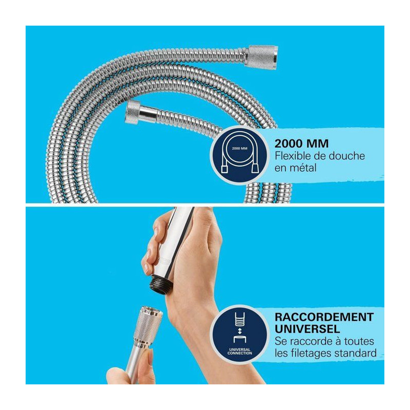 Shower hose - GROHE - VitalioFlex Metal - 2 m - Chrome - Kink-resistan