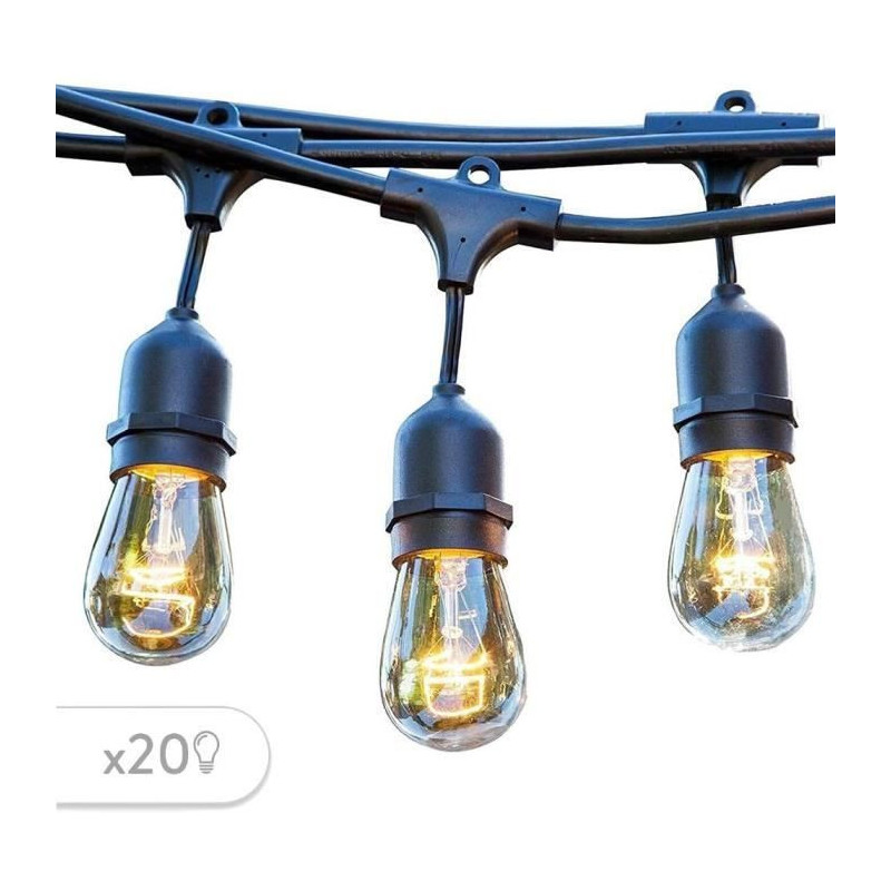 Outdoor light garland - LUMISKY - MAFY 20 LIGHT - 10 m - 20 vintage fi