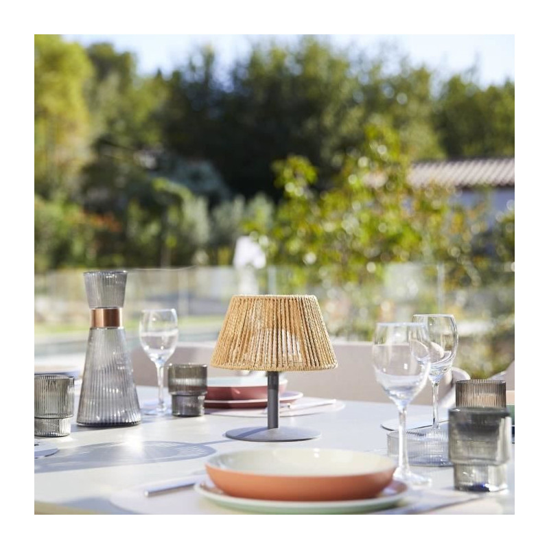 Cordless table lamp - LUMISKY - STANDY MINI RAFFY - H22 cm - Natural r