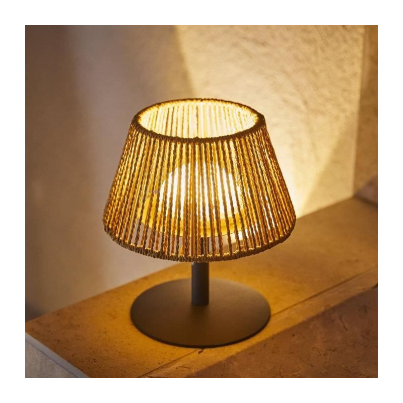 Cordless table lamp - LUMISKY - STANDY MINI RAFFY - H22 cm - Natural r