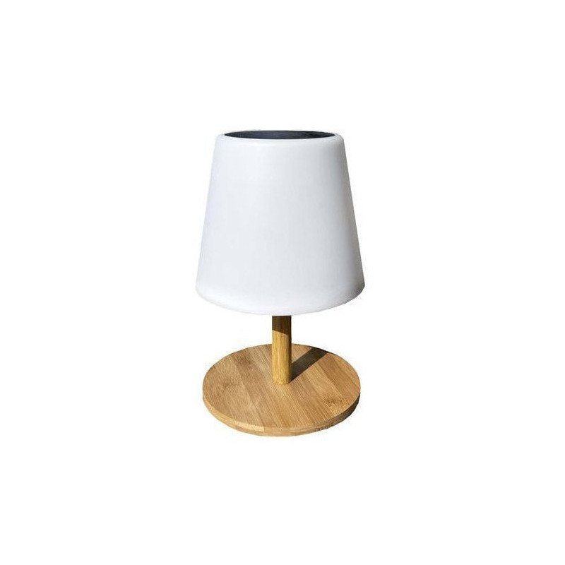 Solar and rechargeable table lamp - LUMISKY - STANDY MINI WOOD SOLAR -
