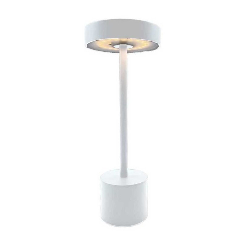 Wireless table lamp - LUMISKY - ROBY WHITE - H30 cm - Touch aluminum -