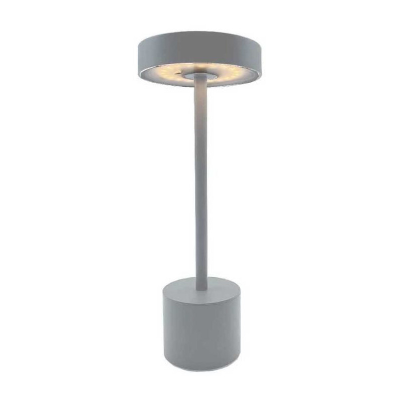 Cordless table lamp - LUMISKY - ROBY GREY - H30 cm - Touch in aluminum