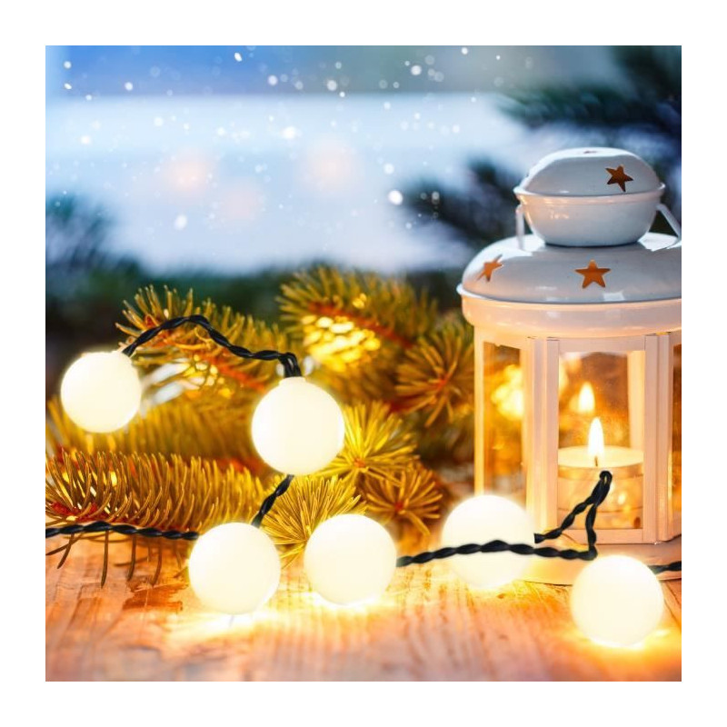 LUMI GARDEN Solar ball light string Billy Solar - White light - 60 bal
