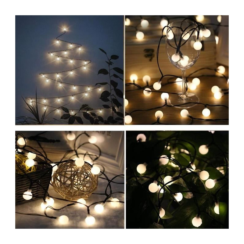 LUMI GARDEN Solar ball light string Billy Solar - White light - 60 bal