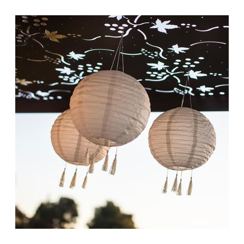 LED solar suspension - LUMISKY - HIMALAYA - Ø30cm - Beige, cream and