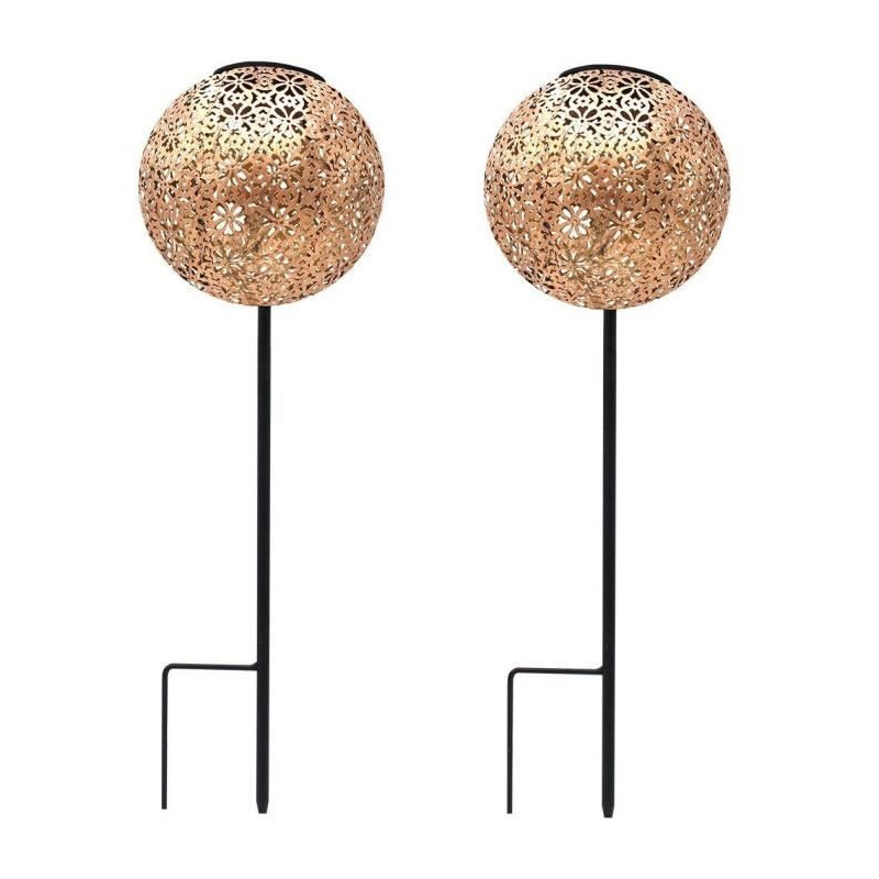 Set of 2 solar beacons to plant - LUMISKY - AGADIR - H45 cm - Oriental