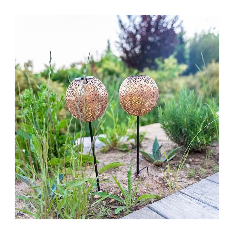 Set of 2 solar beacons to plant - LUMISKY - AGADIR - H45 cm - Oriental