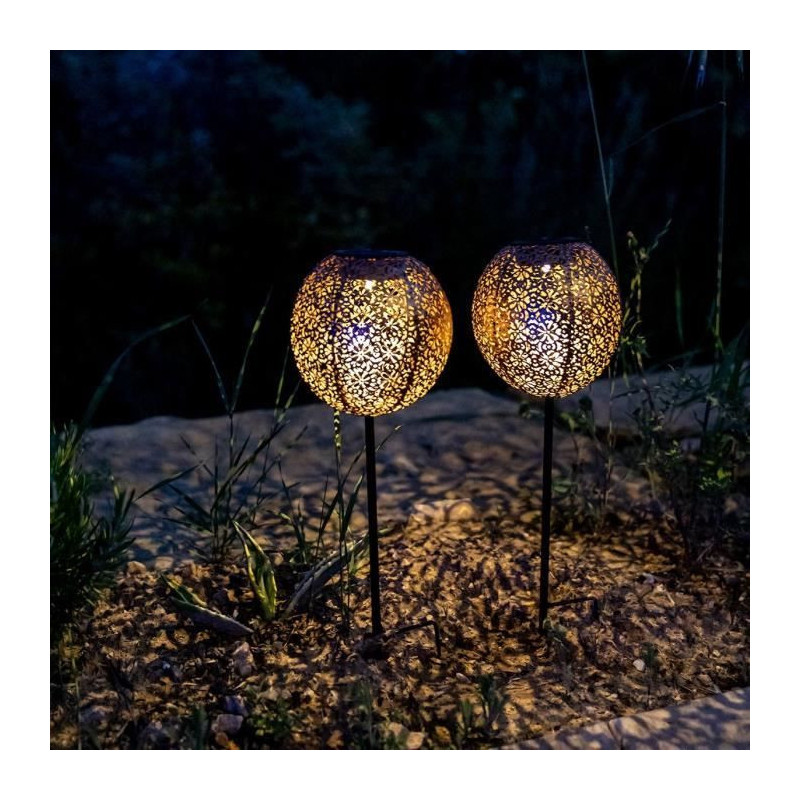 Set of 2 solar beacons to plant - LUMISKY - AGADIR - H45 cm - Oriental