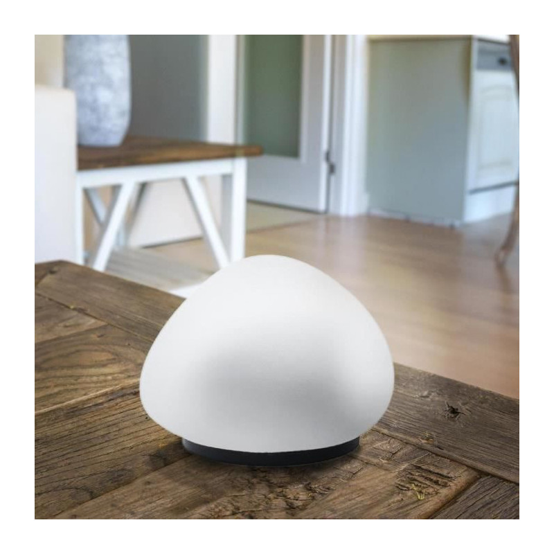 Decorative pebble solar lamp - LUMISKY - SOLENZARA - Ø16 cm - white L