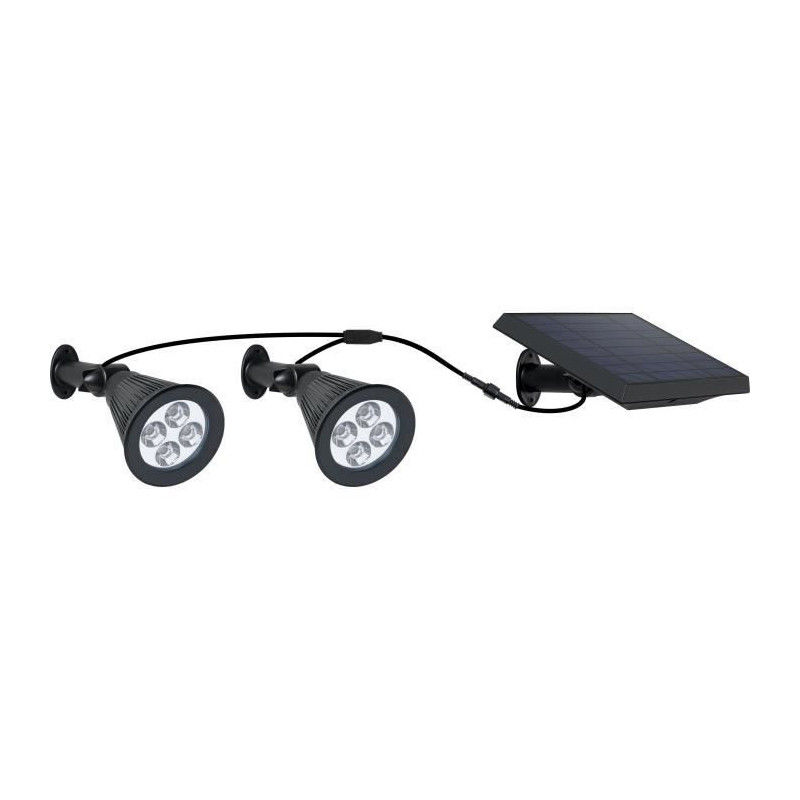 Double solar spotlight connected with remote solar panel 2 in 1 to pri