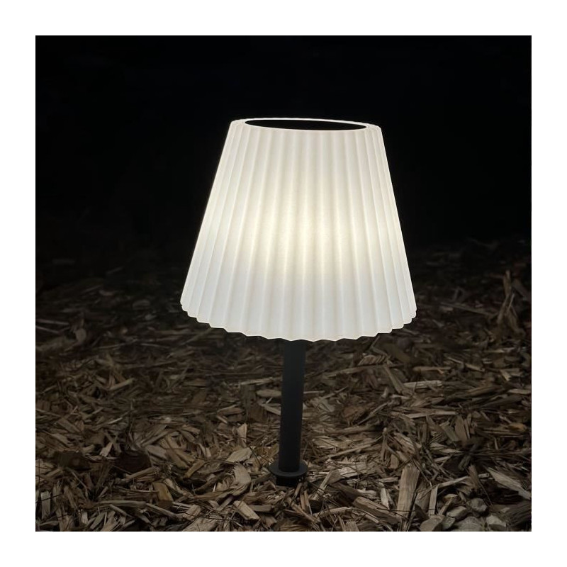 2 in 1 solar table lamp to plant or place - LUMISKY - BOUFFANT - H62 c